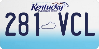 KY license plate 281VCL