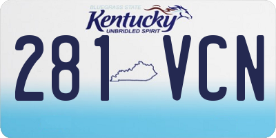 KY license plate 281VCN