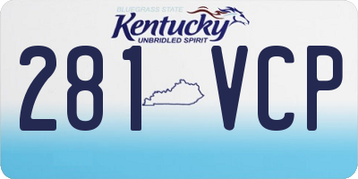 KY license plate 281VCP