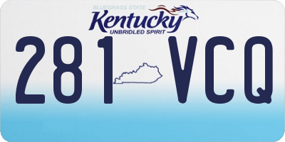KY license plate 281VCQ