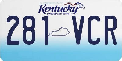 KY license plate 281VCR