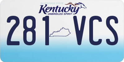 KY license plate 281VCS