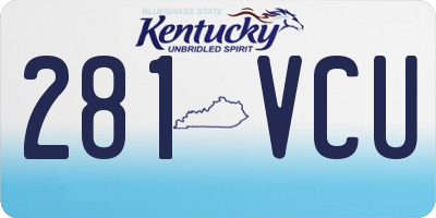 KY license plate 281VCU