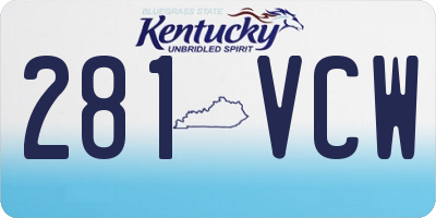 KY license plate 281VCW