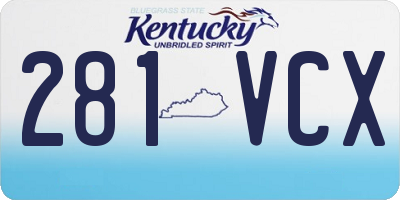 KY license plate 281VCX