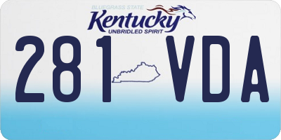 KY license plate 281VDA