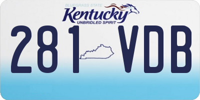 KY license plate 281VDB