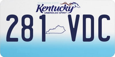 KY license plate 281VDC