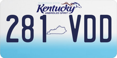 KY license plate 281VDD