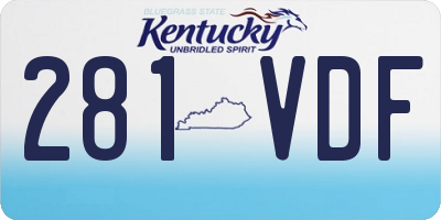 KY license plate 281VDF