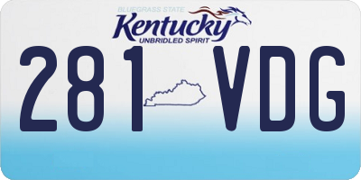 KY license plate 281VDG