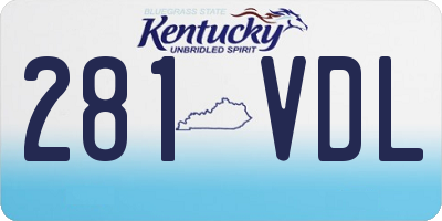 KY license plate 281VDL