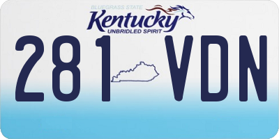 KY license plate 281VDN