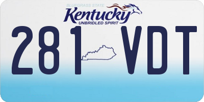KY license plate 281VDT