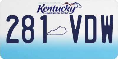 KY license plate 281VDW