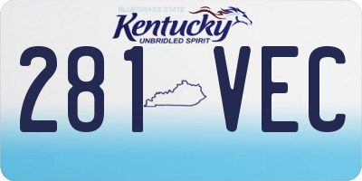 KY license plate 281VEC