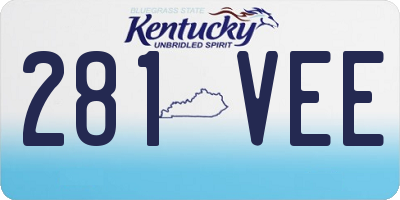 KY license plate 281VEE