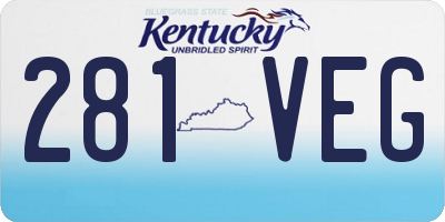 KY license plate 281VEG