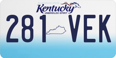 KY license plate 281VEK