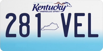 KY license plate 281VEL