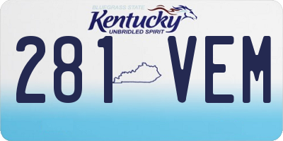 KY license plate 281VEM