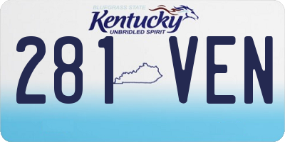 KY license plate 281VEN