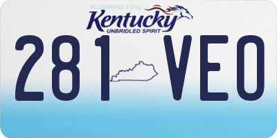 KY license plate 281VEO