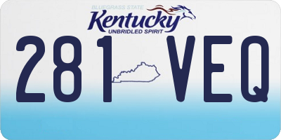 KY license plate 281VEQ