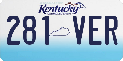 KY license plate 281VER