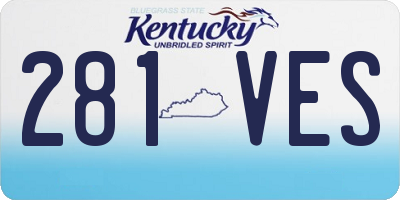 KY license plate 281VES