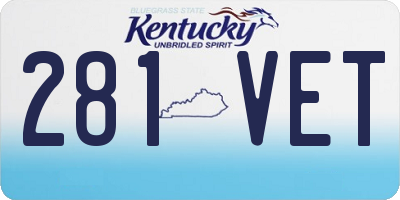 KY license plate 281VET