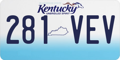 KY license plate 281VEV