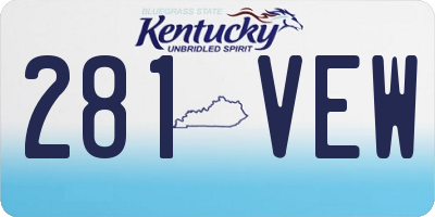KY license plate 281VEW