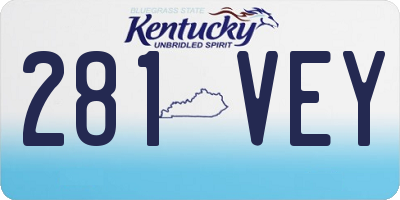 KY license plate 281VEY