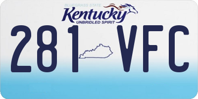 KY license plate 281VFC