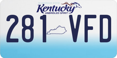 KY license plate 281VFD