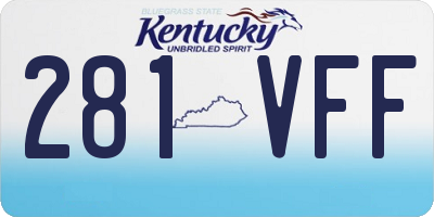 KY license plate 281VFF