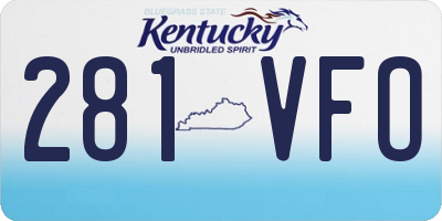 KY license plate 281VFO