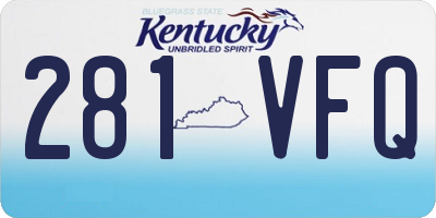 KY license plate 281VFQ