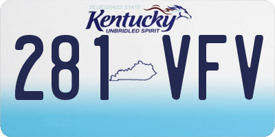 KY license plate 281VFV