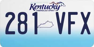 KY license plate 281VFX