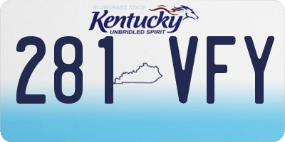 KY license plate 281VFY
