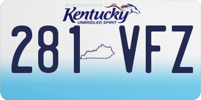 KY license plate 281VFZ