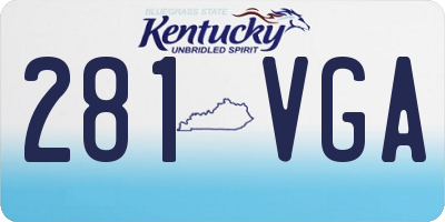 KY license plate 281VGA