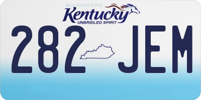 KY license plate 282JEM