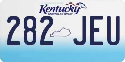 KY license plate 282JEU