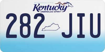 KY license plate 282JIU