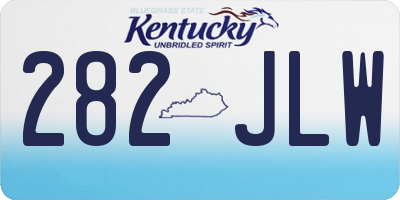 KY license plate 282JLW