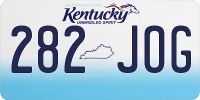 KY license plate 282JOG
