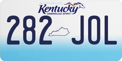 KY license plate 282JOL